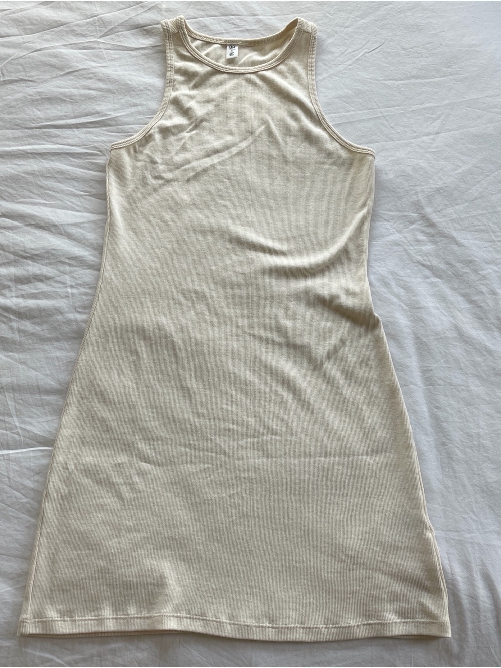 BP. Sleeveless Cream Ribbed Tank Dress - Women's